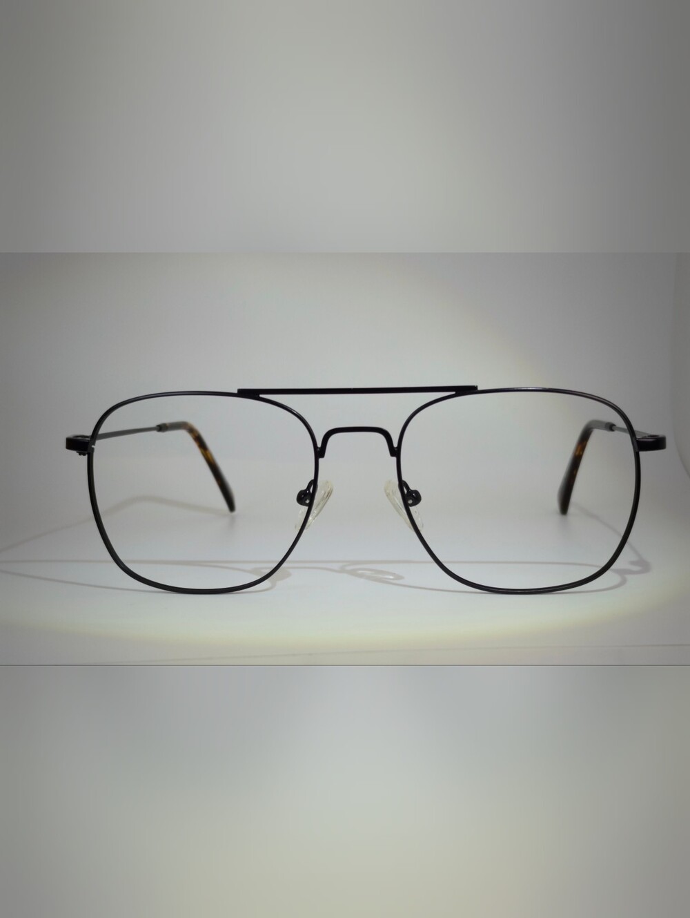 Sun Fame. Black Aviator-Style Metal Lightweight. Good eye size.